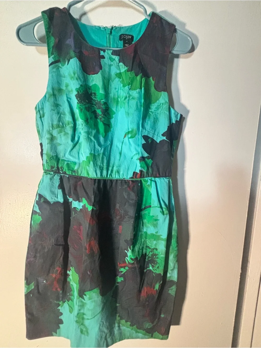 J. Crew Women’s Teal & Black Floral Party Dress